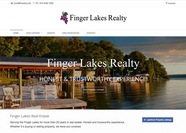 Finger Lakes Realty, Website Design