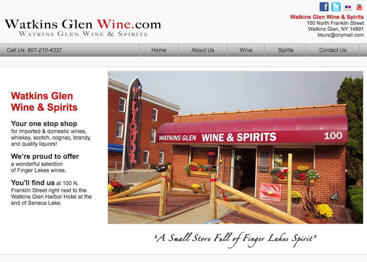 Watkins Glen Wine and Spirits, Website Design