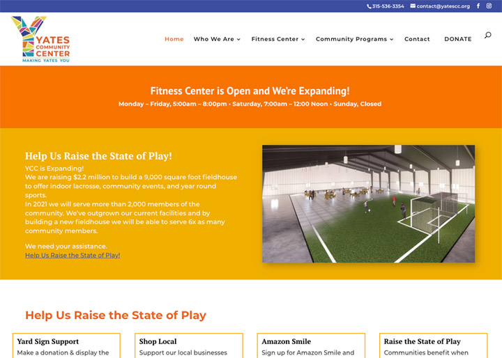 Website Design for Yates Community Center